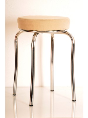 Berawond 10 Adet Krem Tay Tüyü Profil Tabure Metal Tabure Mutfak Taburesi Kalın Tabure