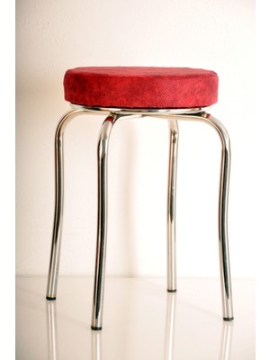 Berawond 5 Adet Kırmızı Silinebilir Kumaş Profil Tabure Metal Tabure Mutfak Taburesi Kalın Tabure