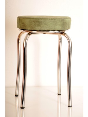 Berawond 4 Adet Yeşil Kumaş Profil Tabure Metal Tabure Mutfak Taburesi Kalın Tabure