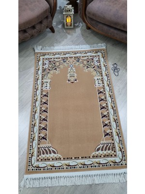 GÜLCEM HOME Safir Yün Tüşeli Akrilik Dokuma Kalın Halı Seccade Namazlık 80X120