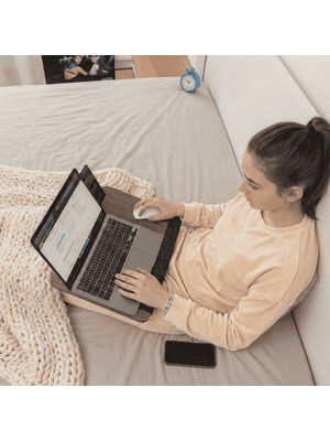 VigoWood Minderli Laptop Sehpası CEVIZ-LS019