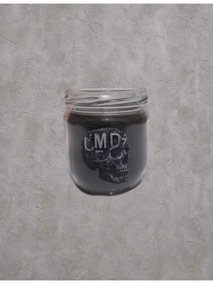 Czmd Skulljar™ 300 gr Kurukafa Baskılı Kahverengi Kavanoz Mum | %100 Soya Wax Kokulu Mum
