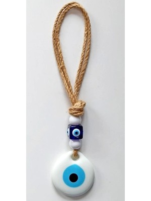 Nevamel Beyaz Nazar Boncuklu El Yapımı Duvar Süsü