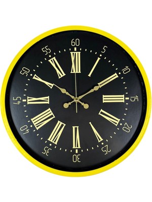 Almira Butik Zentime 36 cm Sarı Dekoratif Duvar Saati