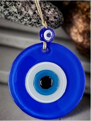 Nevamel Mavi Nazar Boncuklu Duvar Süsü 10 cm Cam Duvar Dekoru