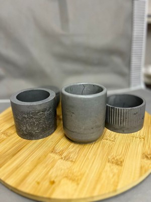 Antrasit 5 Parça Beton Dekoratif Set | Minimal Ev Aksesuarı