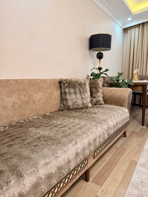 Kalın Peluş Koltuk Örtüsü 3lü Koltuk Için 80X200 Ölçü