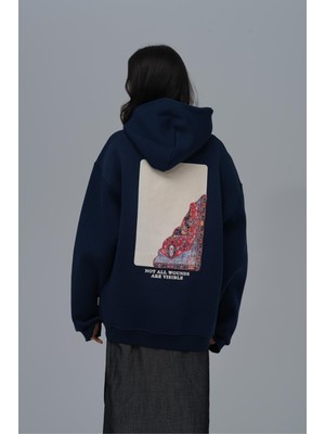 Oversize Baskılı Kapüşonlu Sweatshirt - Anti-Peeling %100 Pamuk - S - 7xl