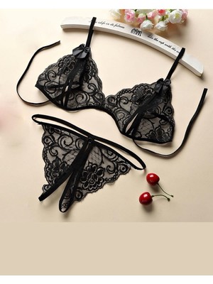 Zenvia Znva™ Kadın Siyah Dantelli Sütyen Külot Takımı