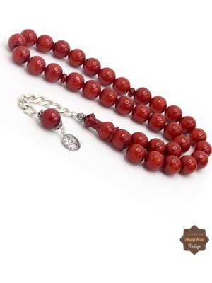 Midyat Nurtaş Gümüş Kahverengi Büyük Boy Küre Kesim Gümüş Püsküllü Sıkma Kehribar Tesbih 201024944