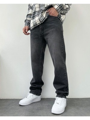 Taşlamalı Siyah Baggy Pantolon