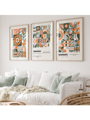 Pam Studio Bauhaus Poster Seti 3’lü | Modern Sanat, Minimalist Duvar Dekoru, Geometrik Tasarım Tablo
