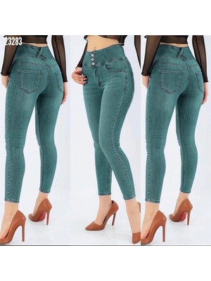 Marsilyan- Yüksek Bel Likralı Jean Pantolon 90 cm