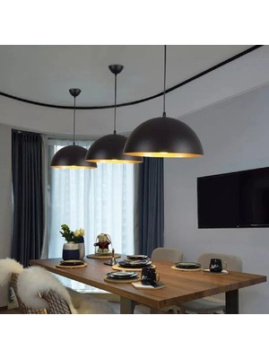 Riolight Vintage,modern Mutfak,oda,cafe Için 1XE27 Siyah Metal Sarkıt Avize ÇAP:40CM 1ADET Fiyatıdır