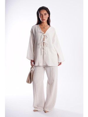 Madmext Natural Önü Bağlamalı Alt Üst Takım MG2423