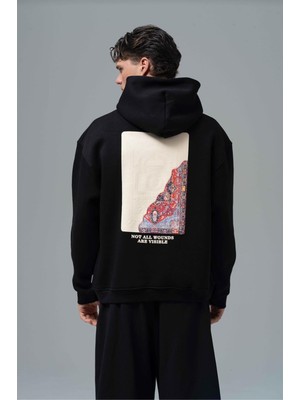 Oversize Baskılı Kapüşonlu Sweatshirt - Anti-Peeling %100 Pamuk - S - 7xl