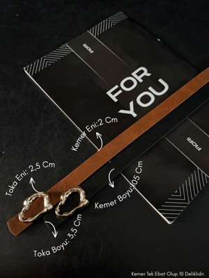 Fiori 2'li Tasarım Çubuk Toka Ince Kadın Kemeri, Ceket Kemeri, Gömlek Kemeri, Elbise Kemeri