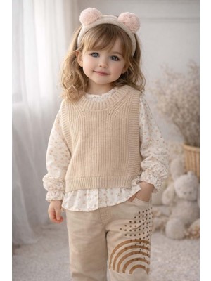 Gültekin Bebe Bebiço Kız Süveterli 3 Lü Takım 2-5 YAŞ-5423720 - Bej