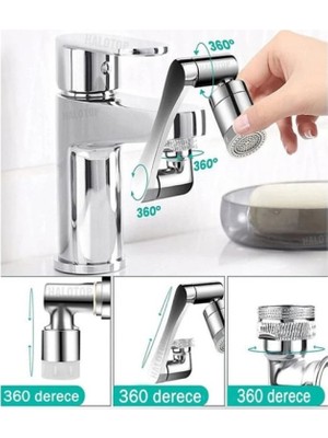 Gusion Metal Akrobat Musluk Başlığı 360° Dönüş Suyun Lavabonuzun Her Köşesine Ulaşmasını Sağlar Basınçlı
