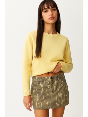 Bisiklet Yaka Yumuşak Dokulu Triko Kazak