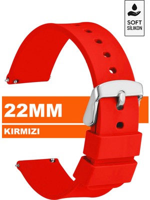 Trendburada Fossil-Welder-Wesse-Casio-Armani-Omega-Seiko-Tissot Saat Uyumlu 22mm Silikon Saat Kordonu Kayışı MR1