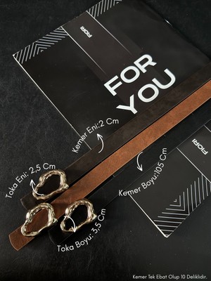 Fiori 3'lü Tasarım Çubuk Toka Ince Kadın Kemeri, Ceket Kemeri, Gömlek Kemeri, Elbise Kemeri