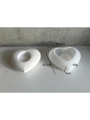 Hobiflex Silikon Kalıp Taş Tozu Parafin Ithal Dekoratif Tealight Kalp Figür Mumluk Kalıbı Epoksi HB120-0175