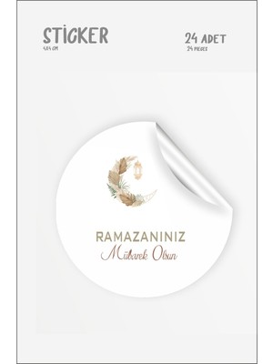 Hsn Ramazan Mübarek Olsun Etiket 4 cm 24 Adet