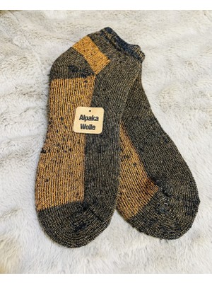 Belirtilmemiş Alpaka Yünlü Tam Havlulu Kalın Termal Bilek Boy Çorap (Patik Çorap)