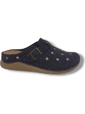 Zerhan Jasmıne 8571 Kadın Füme Tokalı Kumaş Oda Terlik