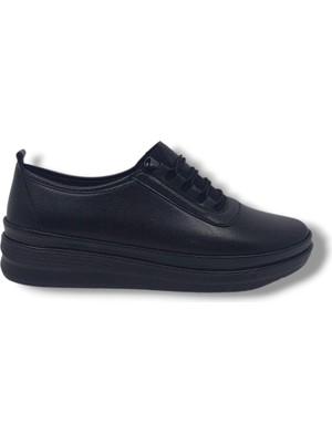 Zerhan 2025 Kadın Siyah Çorap Model Loafer Ayakkabı