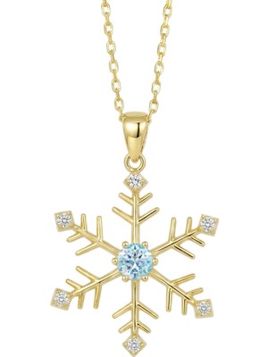 Altın Sepeti Altın Aqua Taşlı Kartanesi Kolye