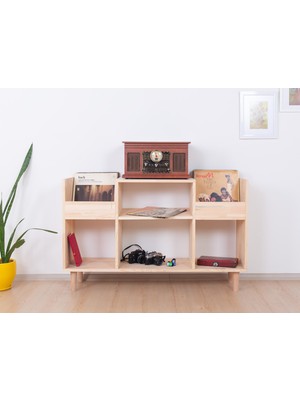 FURU VINYLPLATE | Çam Plak Depolama Ünitesi Doğal Ahşap