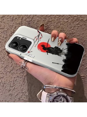 HONTINGA Poco C65 ile Uyumlu Kılıfı Silikon Kenar Sert Arka Düşüme Önleyici Basitlik Anti Düşme Kamera Korumali Ninja Desen Telefon Kılıf Kadın ve Erkek Için Uygundur K1-0586
