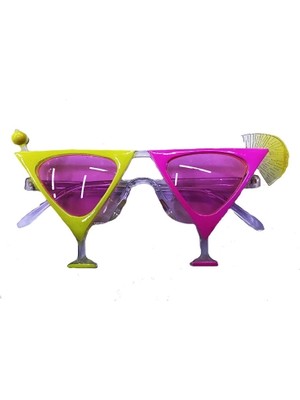 Magicool Sarı Pembe Renk Martini Parti Gözlüğü