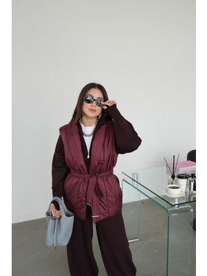 Özge Özgenç Triko Detaylı Şişme Yelek