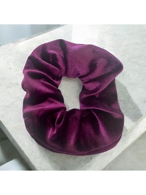 ALS Tasarım Dünyası Mor Renk Scrunchie Simit Toka Kadife Saç Tokası