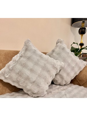 2li Kırlent Kılıfı Kalın Tavşan Tüylü