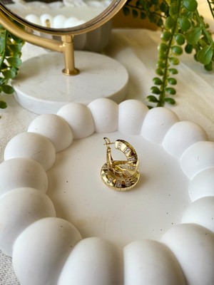 14K Altın Kaplama Halka Taşlı Vıp Xuping Gold Küpe