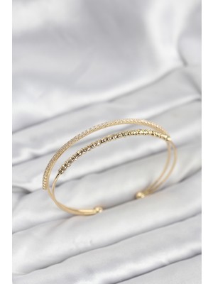 Marsilyan Dorika Model Pirinç Gold Renk Kadın Bileklik