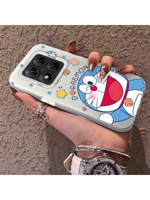 HONTINGA Poco X7 ile Uyumlu Kılıfı Silikon Kenar Sert Arka Düşüme Önleyici Basitlik Anti Düşme Kamera Korumali Doraemon Desen Telefon Kılıf Kadın ve Erkek Için Uygundur K1-0577