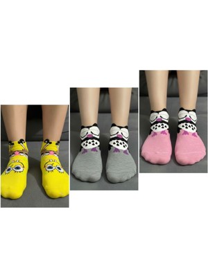 Bemp 3’lü Hayvan Figürlü 35-39 Numara Kadın Soket Çorap