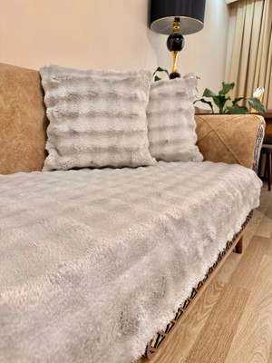 Kalın Peluş Koltuk Örtüsü Takımı 3+3+1+1 Yumuşak & Dekoratif