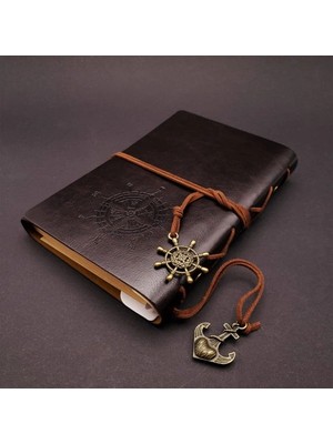 Nevamel  Siyah Deri Pusula Defter