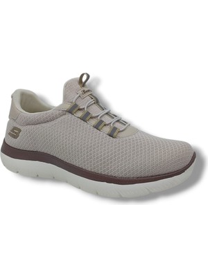 Zerhan Bewild 434 Unisex Bej Çorap Model File Hafif Taban Loafer Büyük Numara Spor Ayakkabı 45 46 47 48