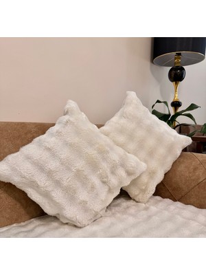 2li Kırlent Kılıfı Kalın Tavşan Tüylü