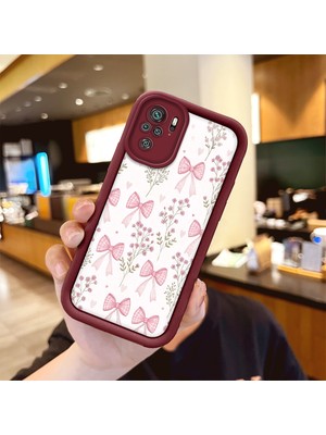 HONTINGA Xiaomi Redmi Note 10 4g ile Uyumlu Kılıfı Düşüme Önleyici Basitlik Anti Düşme Kamera Korumali Süs Eşyası Bordo Desen Yumuşak Silikon Telefon Kılıfı Kadın ve Erkek Için Uygundur K2-7133