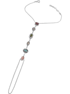 Mistik Silver Gümüş Renkli Taşlı Şahmeran Bileklik | El Yapımı 925 Ayar Kadın Aksesuarı - Gümüş Rengi