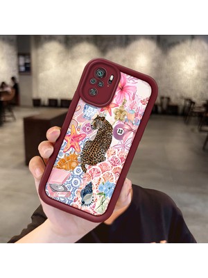 HONTINGA Xiaomi Redmi Note 10S ile Uyumlu Kılıfı Düşüme Önleyici Basitlik Anti Düşme Kamera Korumali Süs Eşyası Bordo Desen Yumuşak Silikon Telefon Kılıfı Kadın ve Erkek Için Uygundur K2-7133