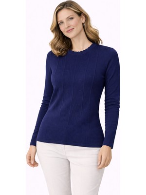 Mutlu City Kadın Yüksek Kalite Soğuk Iplik Triko Örgü Anne Kazak Bluz 3056